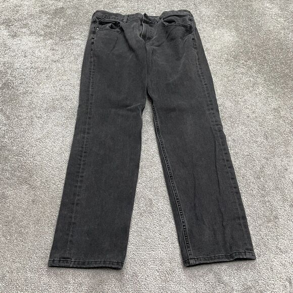 Everlane Straight Uniform Denim Jeans Mens 33x32 Black Dark Wash Cotton Casual. - Picture 1 of 12